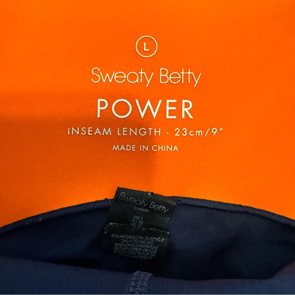 Sweaty Betty Womens POWER High Rise Colorblock Biker Shorts 9’’ Blue/Wine Sz Lrg - Picture 6 of 8